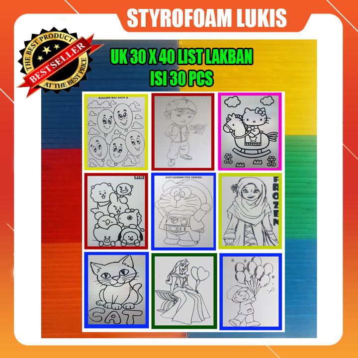 

Styrofoam lakban warna isi 30 lembar uk 30 x 40