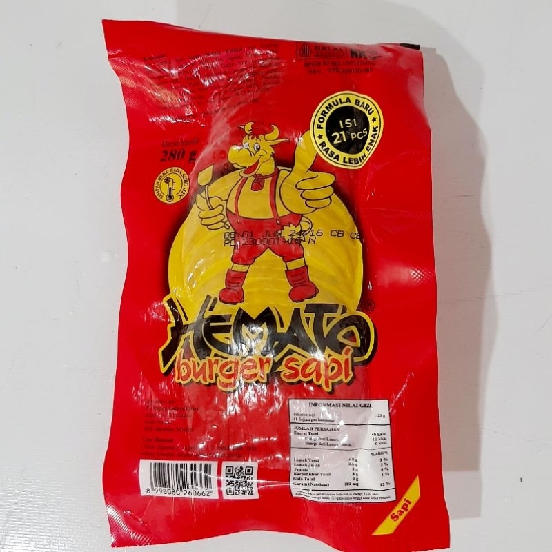 

Hemato burger sapi mini isi 21 pcs 280gr