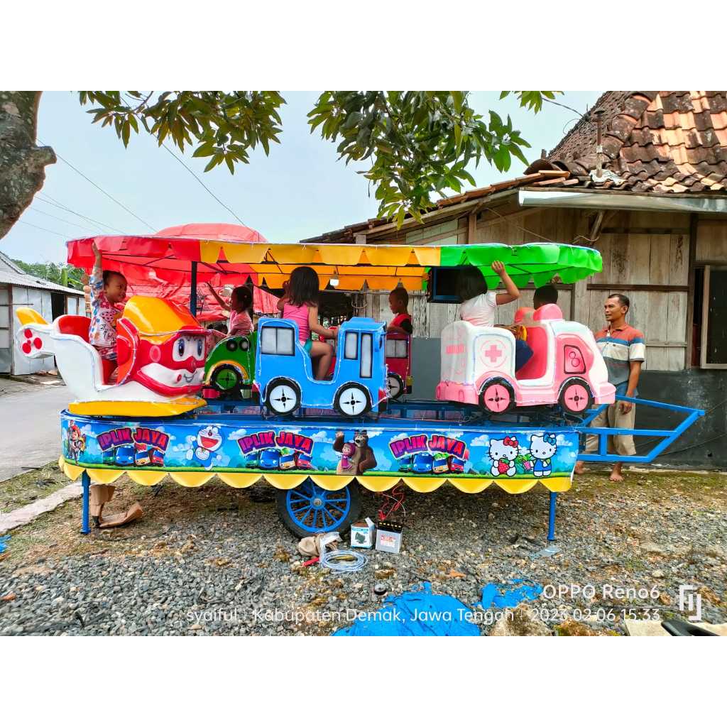 Odong Odong Kereta Panggung Robocar Tayo Fiber Isi 6