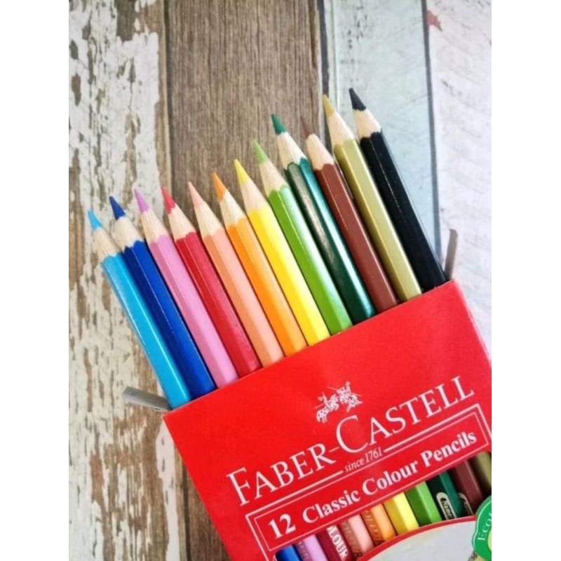 

Pencil Warna Faber Castell Classic 12 warna (panjang)