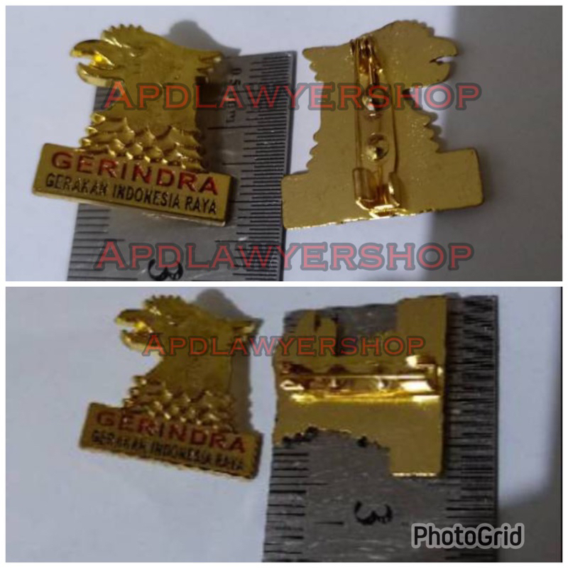 Pin GERINDRA Pin Kepala Garuda GERINDRA Pin Partai GERINDRA kuningan Peniti PREMIUM