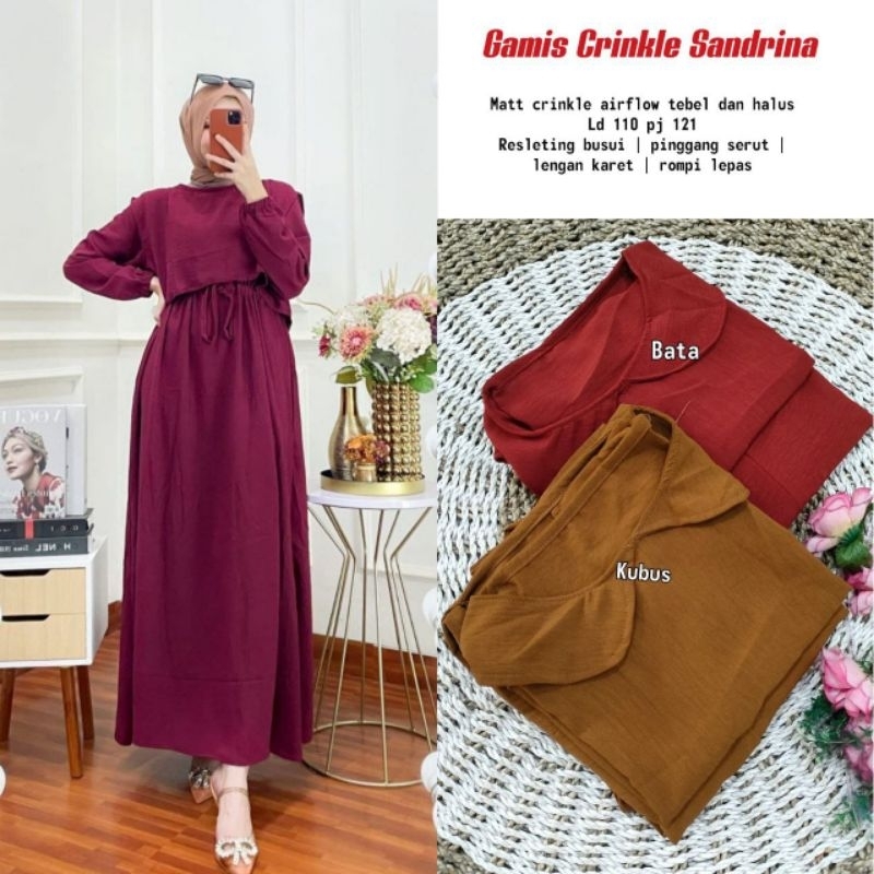 COD // GAMIS CRINKLE ROMPI SANDRINNA // GAMIS CRINKLE ROMPI LEPAS ATAU PISAH