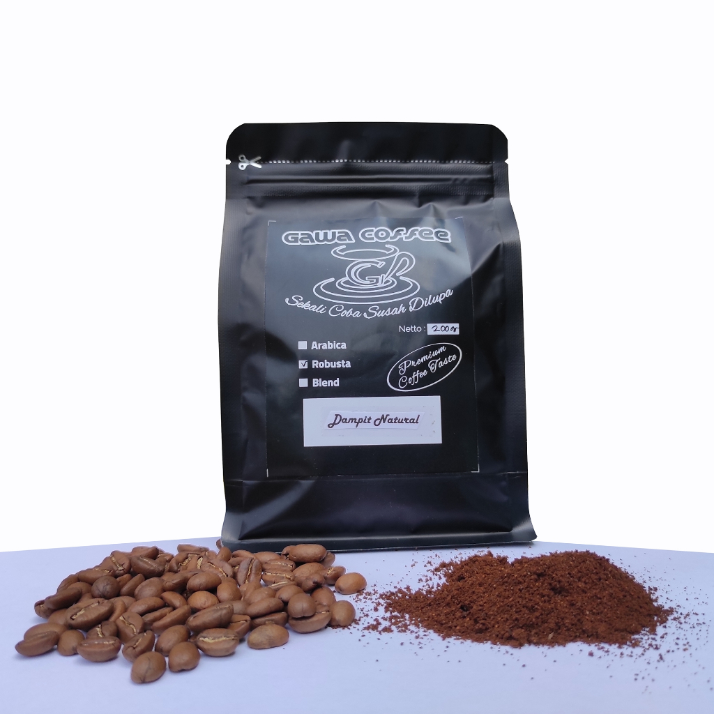 

Kopi Robusta Dampit Natural Process Biji dan Bubuk Single Origin Spesialti Premium Coffee Kopi Murni Kualitas Terbaik 100 dan 200 Gr - Gawa Coffee
