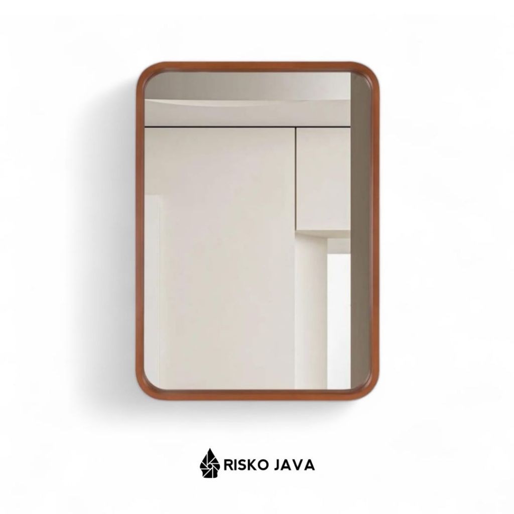 Cermin Kayu Jati  / Cermin Dinding Minimalis / Cermin Hiasan Dinding Persegi Panjang | MILLIE