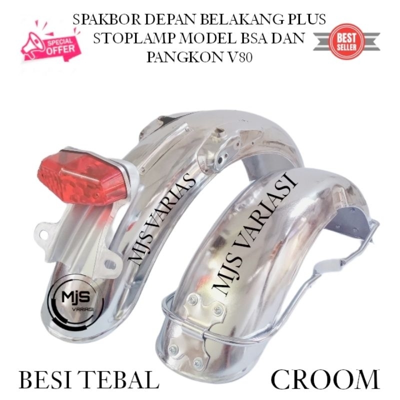 Spakbor Depan Belakang CB 100 CB 125 Plus Stoplamp Model BSA dan Pangkon Lampu V80\Stoplamp BSA
