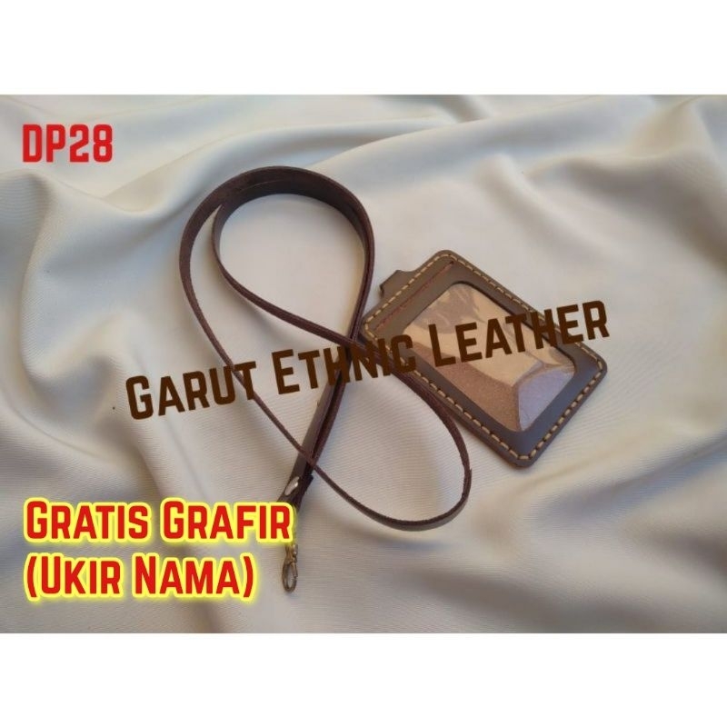 

Name Tag/Lanyard (ID Card Holder) Kulit Pria Pull Up Premium Full Kulit Asli Garut Handmade (DP28)