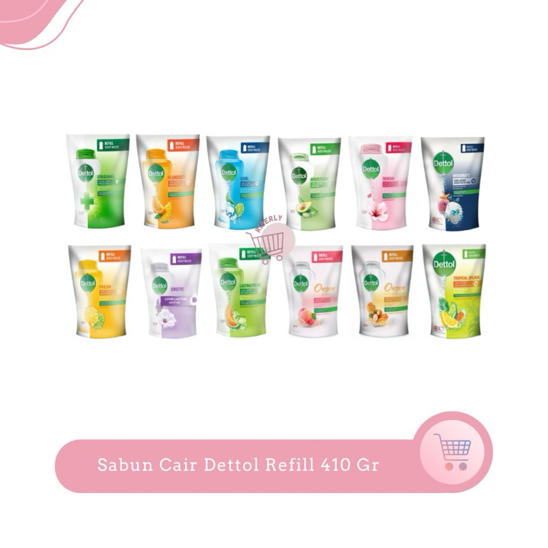 Dettol Sabun Cair Refill 410 gr / Dettol Sabun Mandi Cair 410 gr