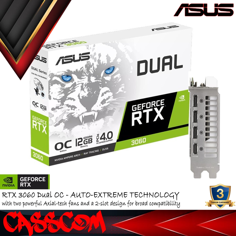 VGA ASUS GeForce RTX 3060 DUAL OC 12GB GDDR6 White Edition RTX3060