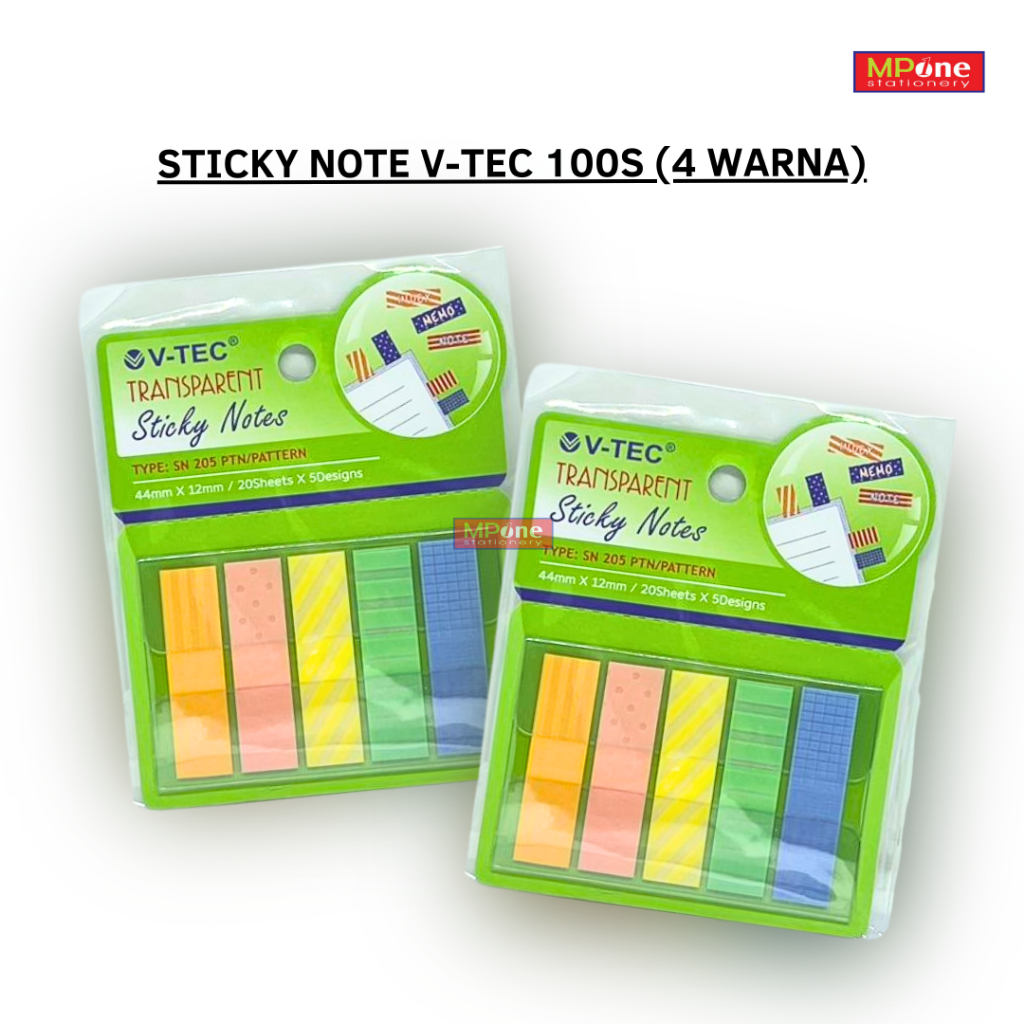 

Sticky Note V-Tec Pattern SN205 - Stick Note Memo Pembatas Buku Motif 20sheet