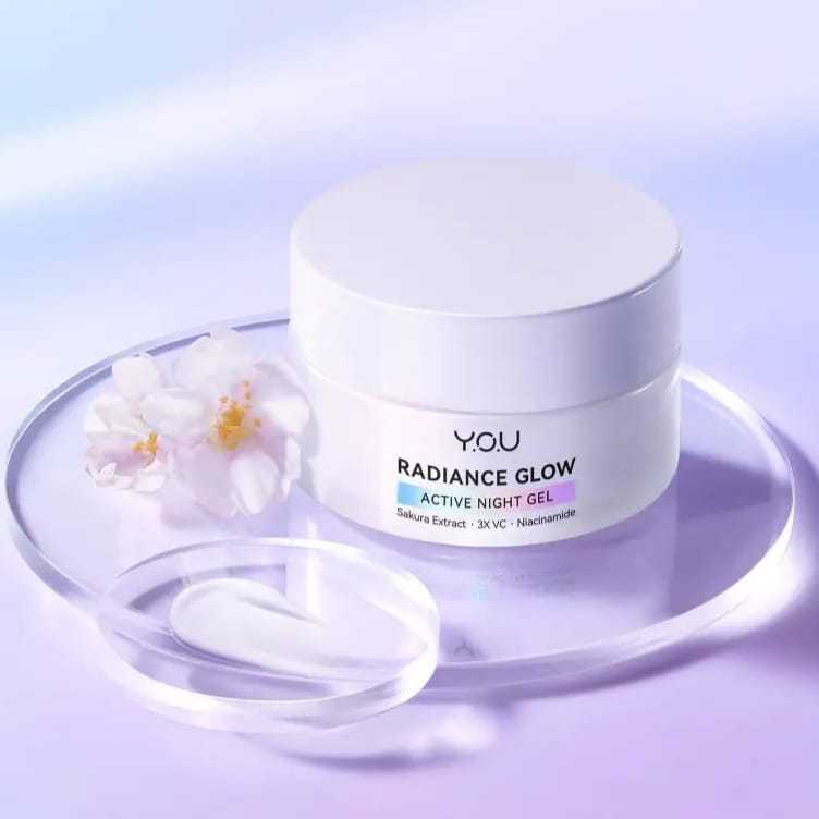 YOU Radiance Glow Active Night Gel | Sakura Extract | Niacinamide | Krim Malam