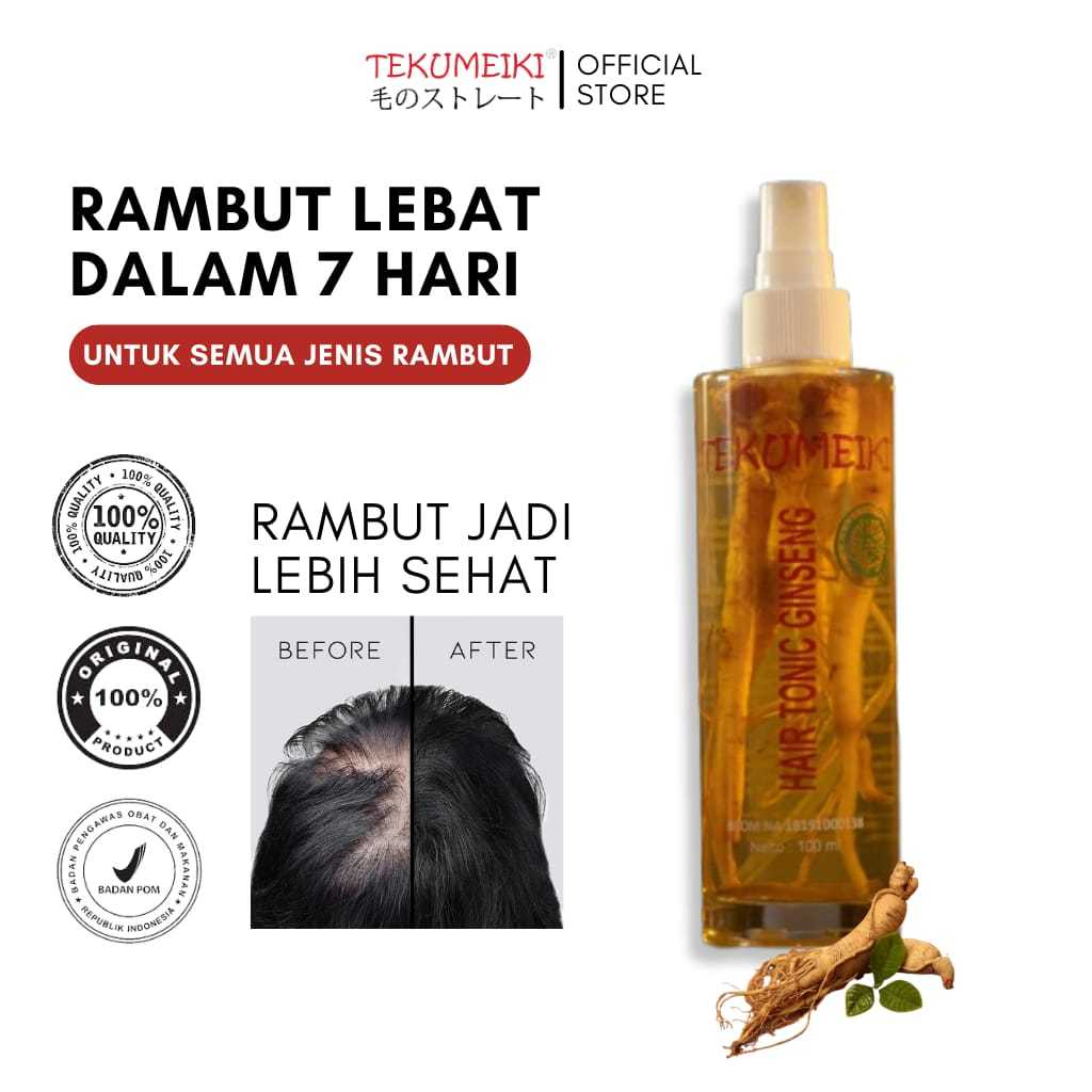 TEKUMEIKI  [BPOM] Japan Hair Fall & Scalp Tonic Ginseng Treatment Vitamin Serum Haircare Spray Toner