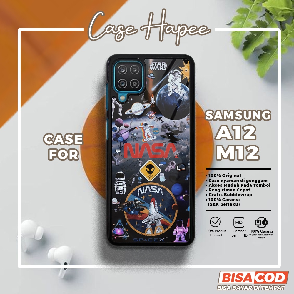 Case Samsung A12 M12 Casing Samsung A12 M12 [NASA] Casehapee Case Glossy Case Aesthetic Custom Case 