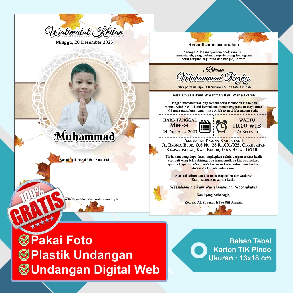 

Undangan Pernikahan - Undangan Tasyakuran - Undangan Ngunduh Mantu Simple, Unik dan Kekinian 2023 - 2025