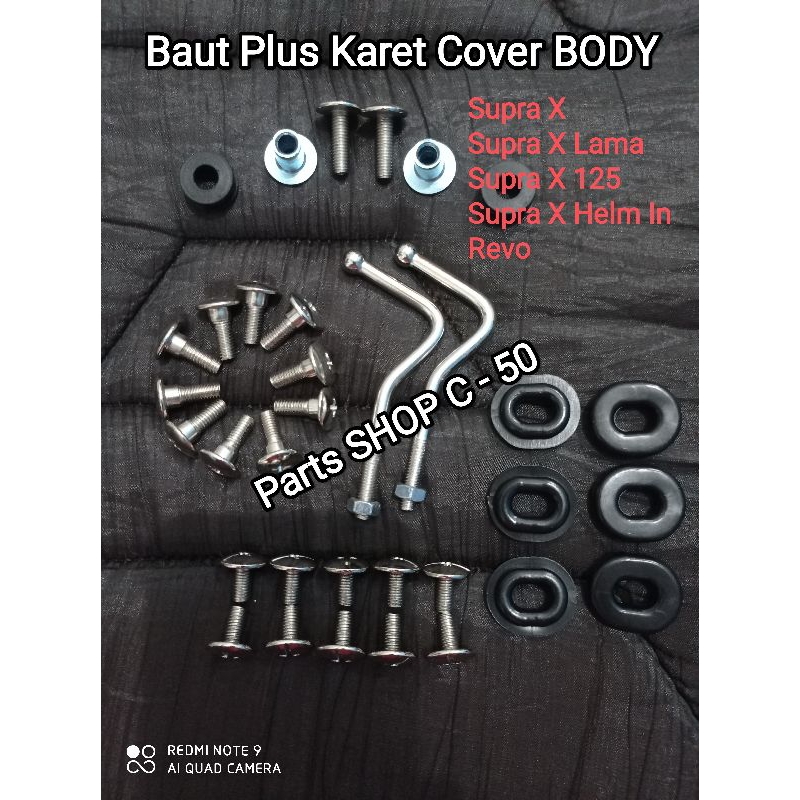 Baut Baud Set Plus Karet Cover Body Supra X / Supra X Lama / Supra X 125 / Supra X Helm In / Revo