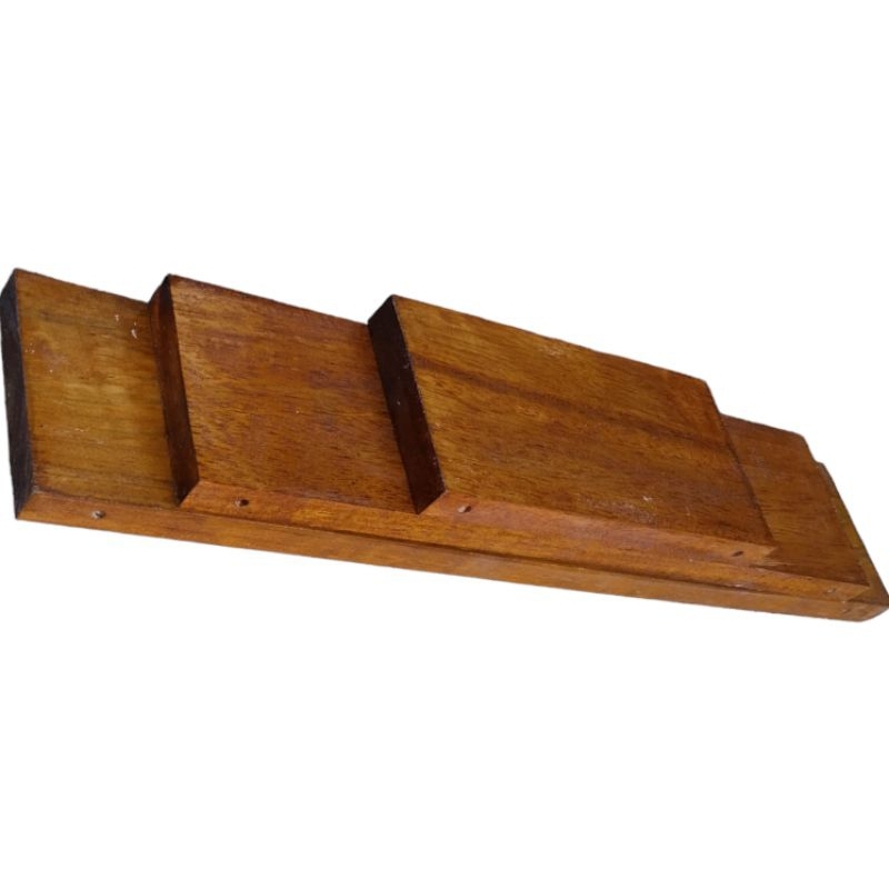RAK AMBALAN DINDING MELAYANG, PAPAN KAYU TEBAL. MAHONI, VINUS