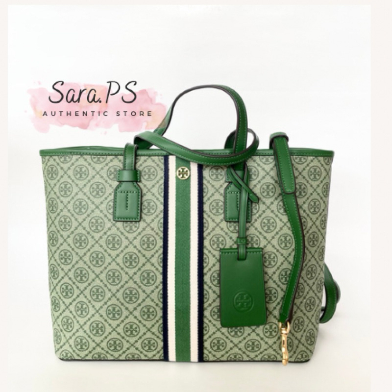 TB Monogram Coated Canvas Small Tote