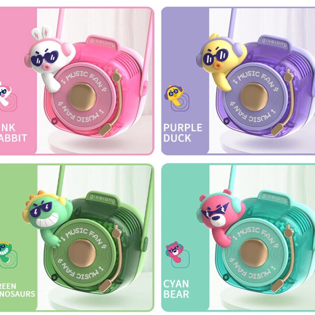 Zkw Kipas Angin Bladeless Fan Kalung Leher Givelong DJ Cute Imut Recharge g Terbaru Produk Keren