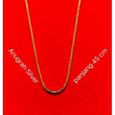 Kalung perak asli 925 model italy kaca remaja dewasa kilau/Silver lapisan emas kuning murni