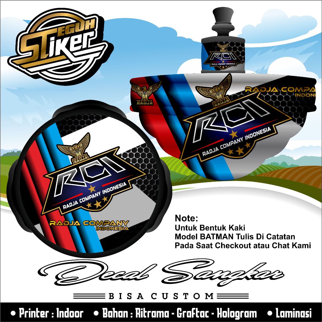 Decal Tebok Lovebird dan Helopet Motif RCI