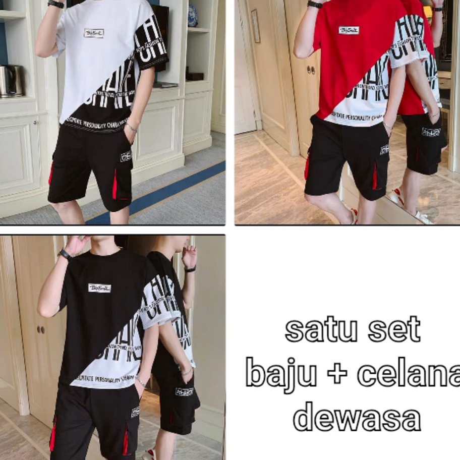 SALE BISA COD  STELAN Pitate BAJU  CELANA  SATU SET  baju pria  baju kekinian  mukzhop