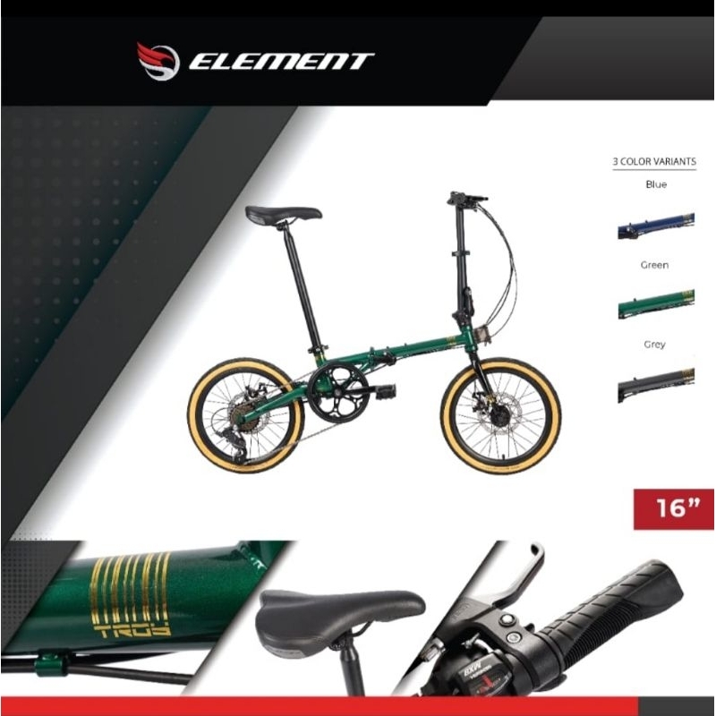 Sepeda Lipat ELEMENT TROY X8 X 8 8 SPEED 16 INCH