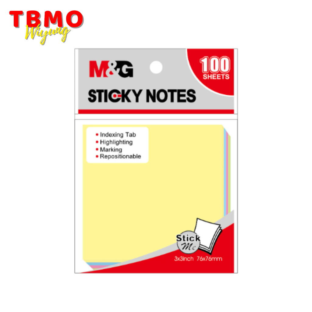 

TBMO M&G 3x3 Sticky Noted Colorful 76x76mm 100 Sheets YS-93