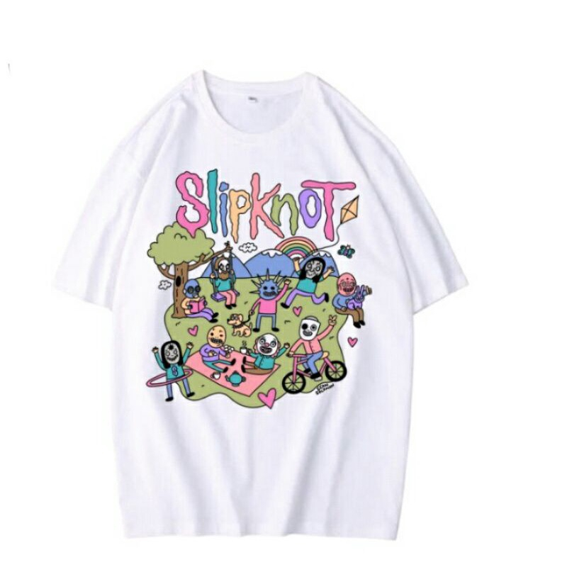 Kaos SLIPKNOT / Baju Band Metal / Kaos OVERSIZE Lokal / rap tee