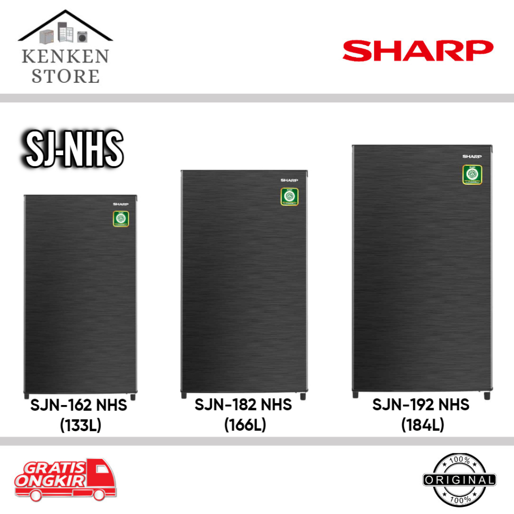 KULKAS SHARP 1 PINTU KIREI SERIES SJN-162NHS |SJN-182NHS|SJN-192NHS