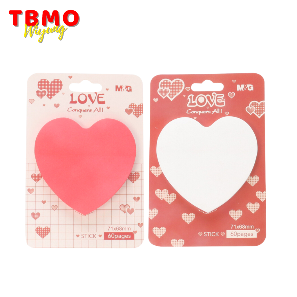 

TBMO M&G Heart Shape Sticky Notes 60 sheets 71x68mm AS33V174 - Pcs