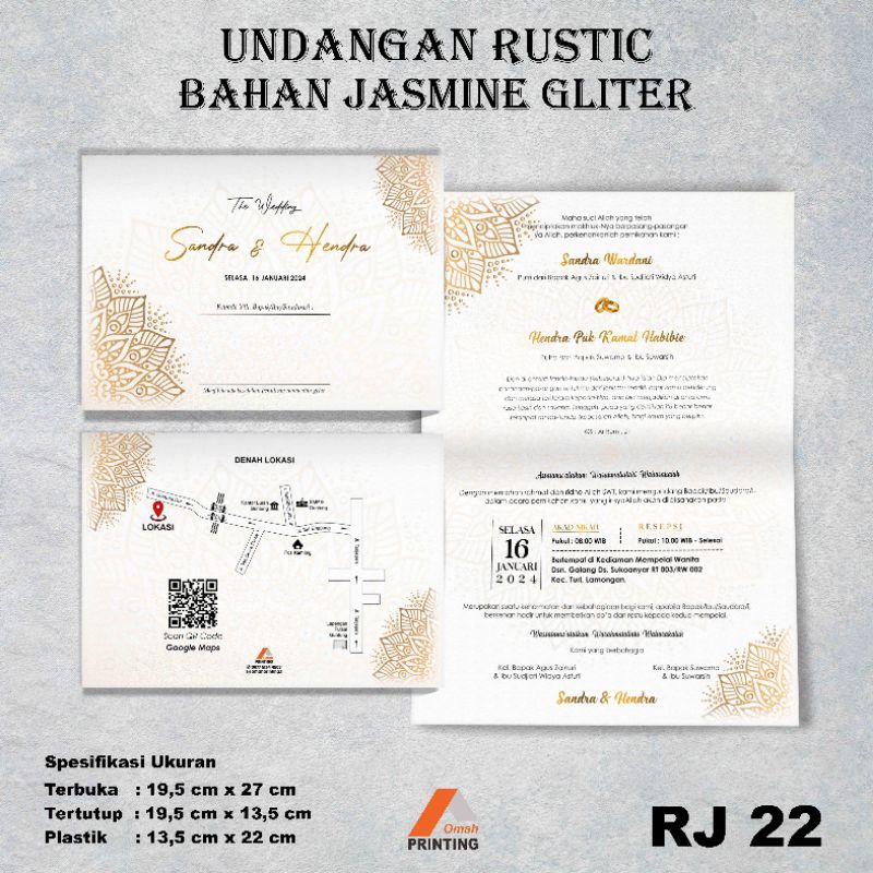 Undangan pernikahan Batik - Undangan pernikahan murah - Undangan pernikahan Bahan Jasmine - Undangan