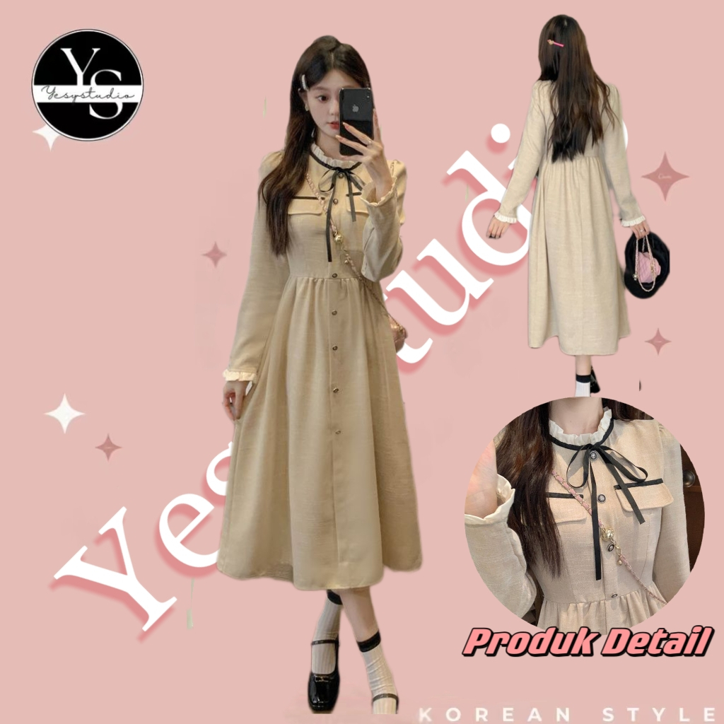 HIJAB FRIENDLY DRESS KASUAL FULL KANCING PREMIUM KOREA STYLE