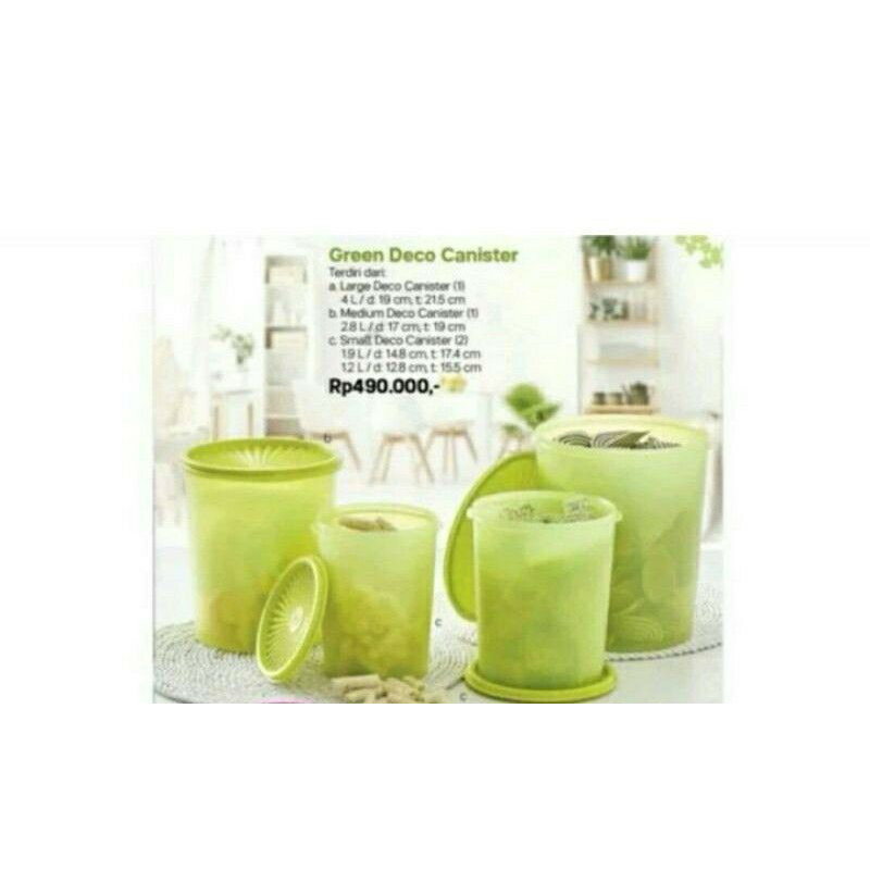 Tupperware Green Deco Canister (4 pcs)