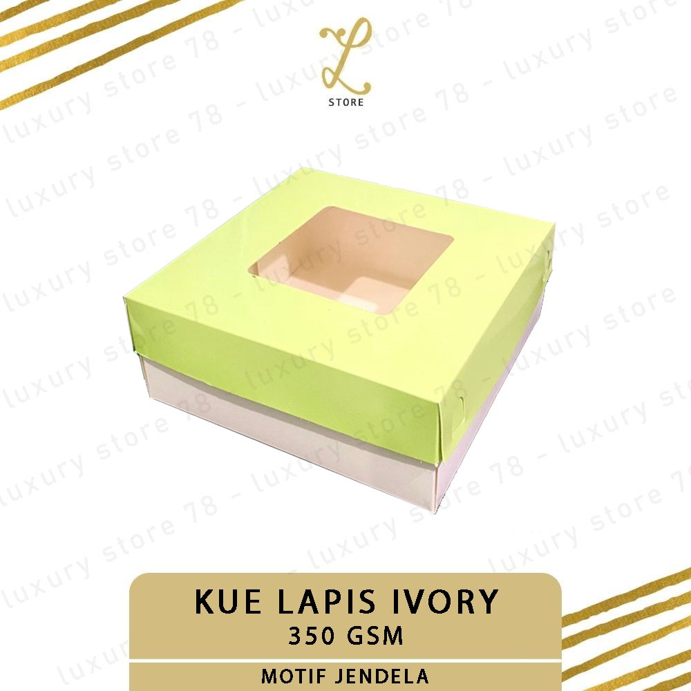 

[22X22X8 CM] (10 pcs) DUS KUE LAPIS JENDELA IVORY | Dus Kue Lapis Legit - Box Kue Ulang Tahun - Box Kue Tart