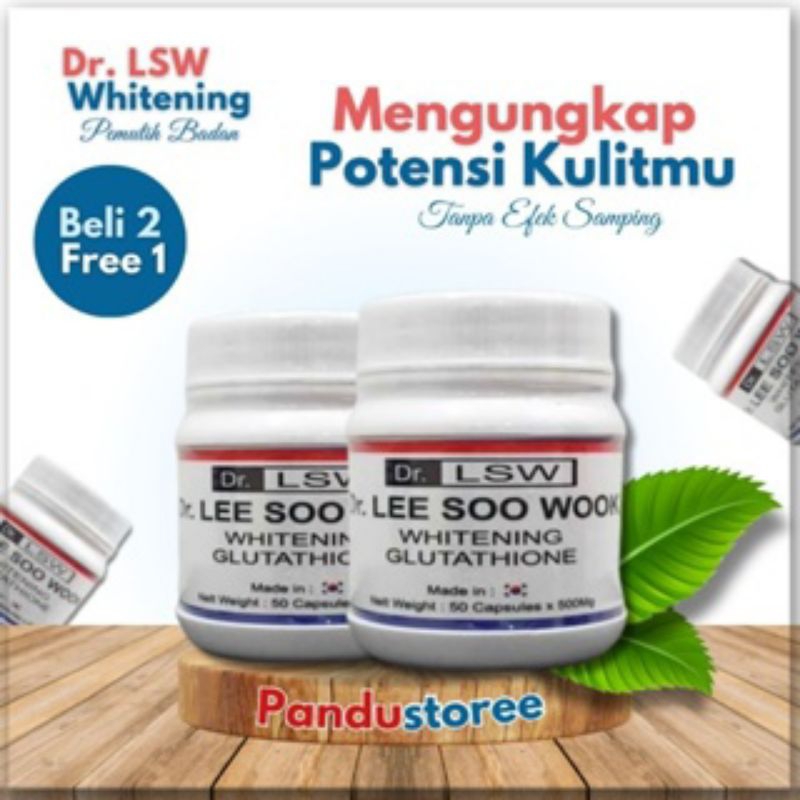 Dr. LSW Original 100% Asli Whitening Glutathione Lee Soo Wook Korea Suplemen Pemutih Wajah Tubuh Her