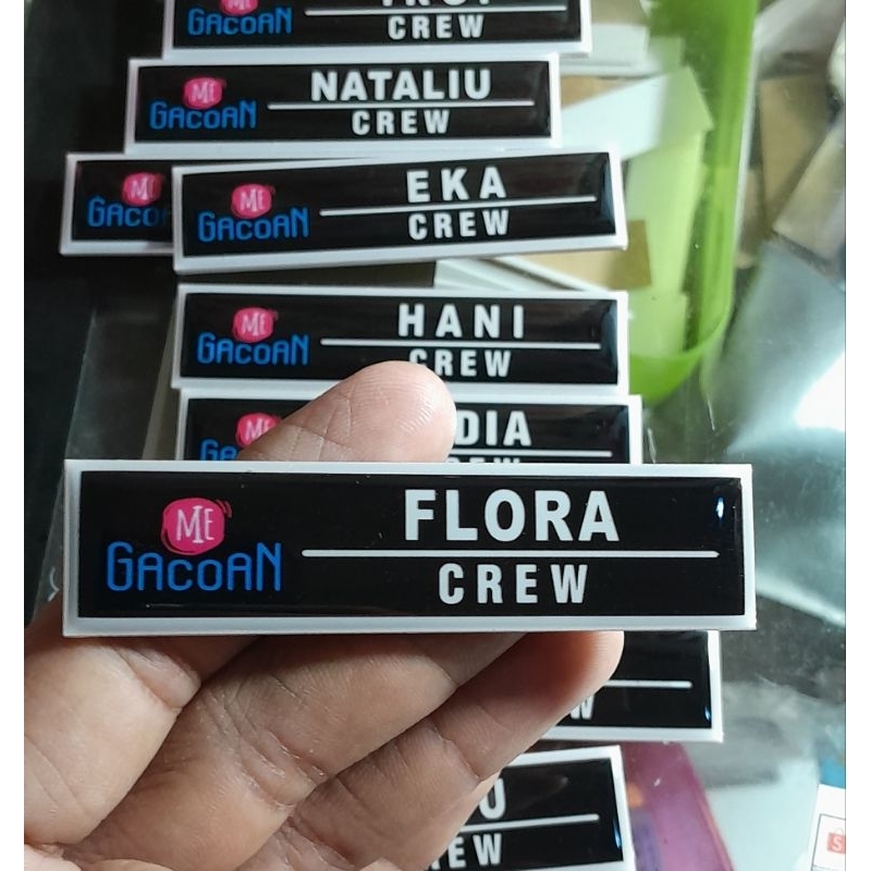 

Mi gacoan Nametag dada, papan nama, nama dada