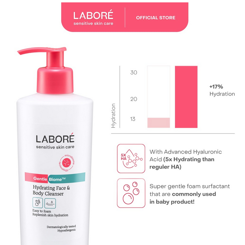 LABORE GentleBiome Hydrating Face &amp; Body Cleanser (250ml)