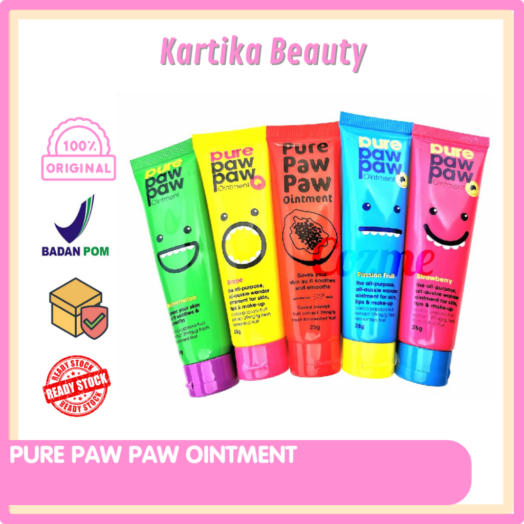 PURE PAW PAW OINTMENT 25GR ORIGINAL BPOM LIP BALM PELEMBAB BIBIR PELEMBAB BADAN AMAN UNTUK BAYI PURE