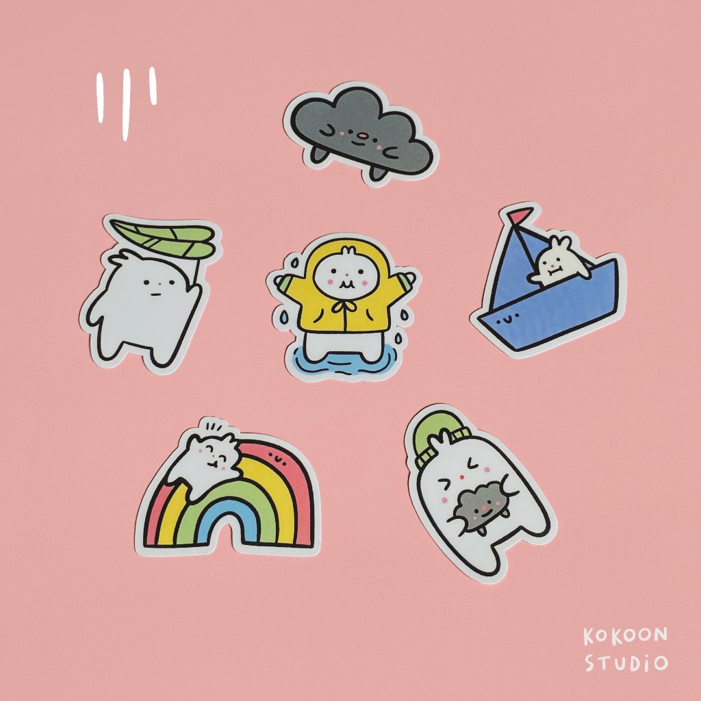 

Rainy Day Vinyl Glossy with Matte Laminated Finish Sticker Pack