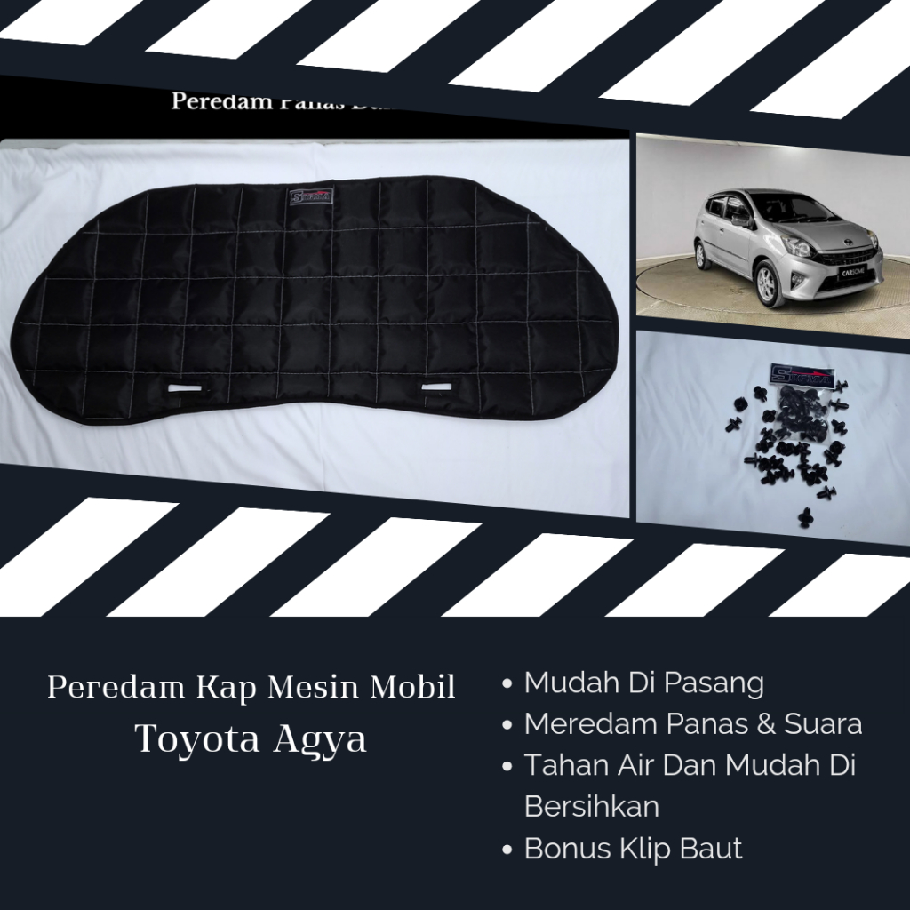 Toyota Agya Tahun 2012-2022 Peredam Kap Mesin Mobil