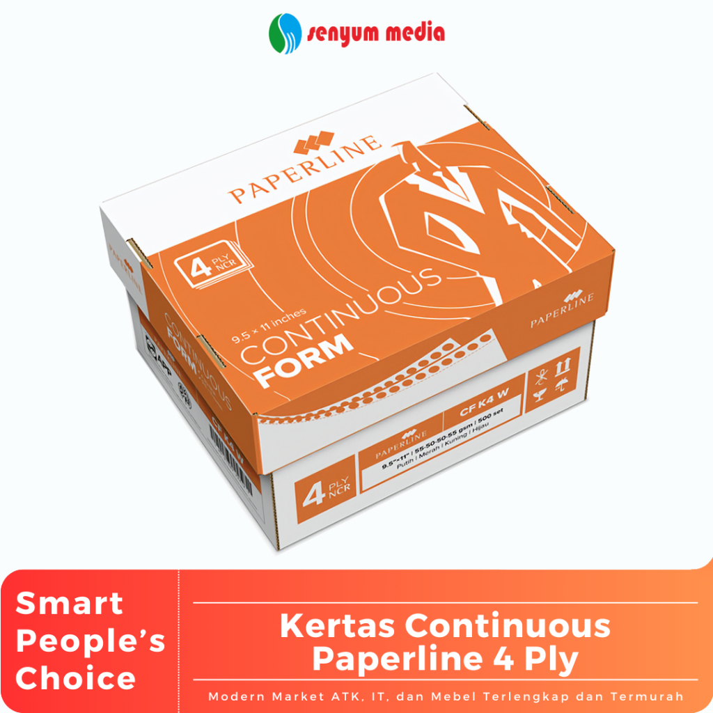 

Kertas Continuous Paperline 4 Ply (1 Box Isi 3000 Lembar) (S:BOX)