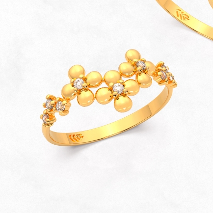 CINCIN WANITA EMAS ASLI KADAR 300 6K MODEL BUNGA CANTIK CLOVER SOLID KOREAN STYLE - CK 325