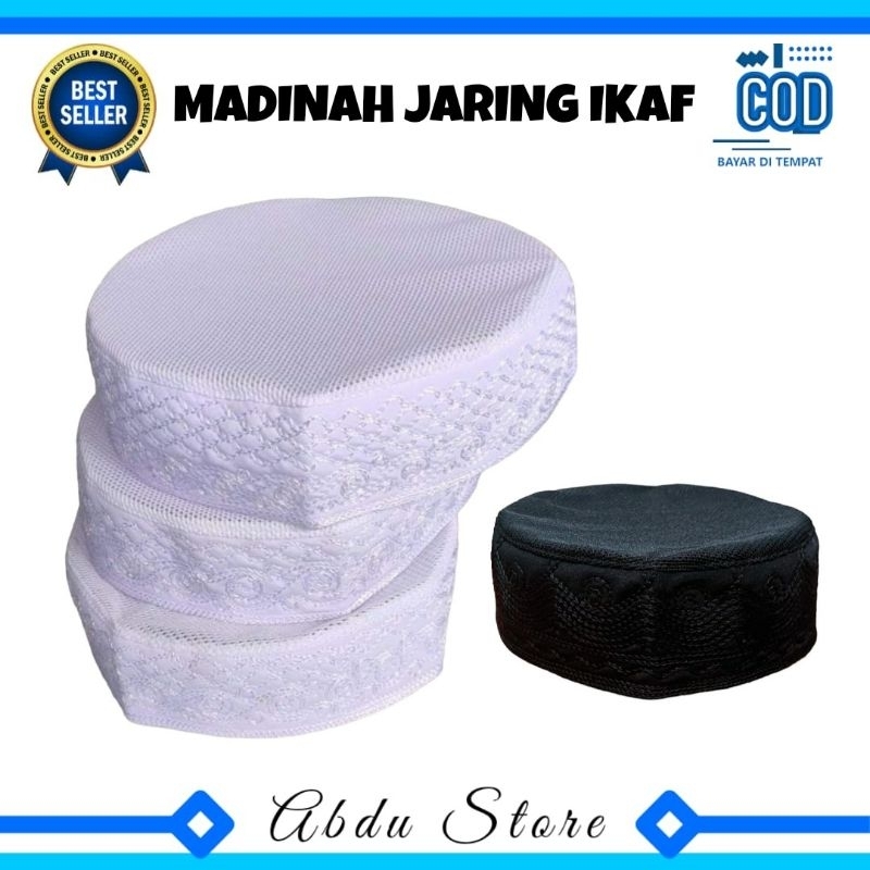 Peci Kopiah Songkok MADINAH JARING IKAF Murah , Peci Madinah Ikaf Jaring , Kopiah Jaring Madinah , K