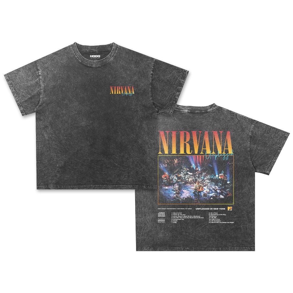 Nirvana unplugged t-shirt oversize washing stonewash band merch