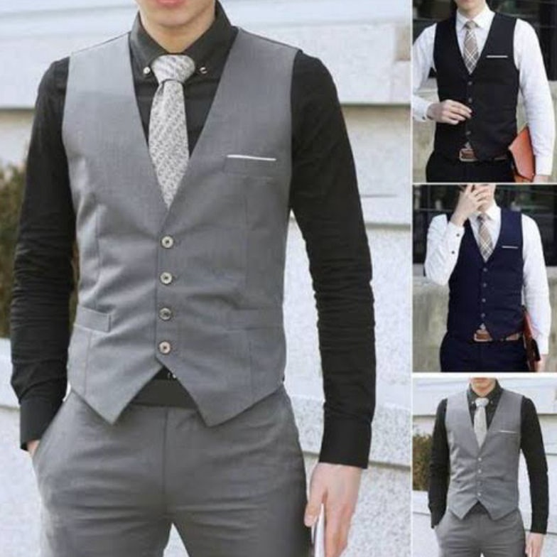 Baru Vest formal  Rompi pria Setelan Dalaman Jas pria Rompi Jas pria TNP