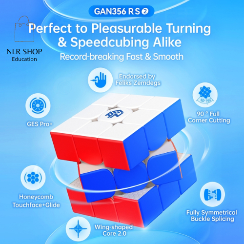 NLR Gavin Rubik 3x3 Gan 356RS2 V2 Stickerless Speedcube Non Magnetic Premium Quality Original RBK069