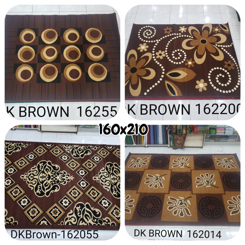KARPET PERMADANI KARPET BULU KARPET MODERNO 1.60 X 2.10 COKLAT HITAM ABU 160 x 210
