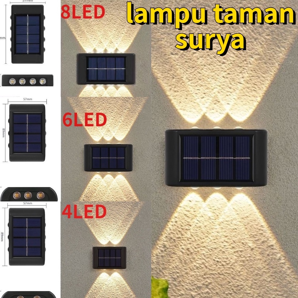 Pasti Murah COD24681 Led Lampu Lampi Dinding Outdoor Tenaga Surya Lampu Hias Taman Lampu Tiang Teras