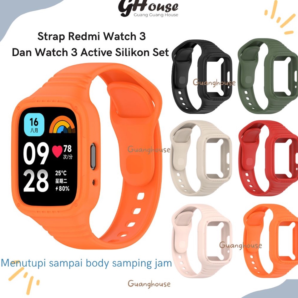 UA Strap Xiaomi Redmi Watch 3  Redmi Watch 3 ACTIVE Silikon Set Tali Pengganti Jam Redmi Watch 3 ACT