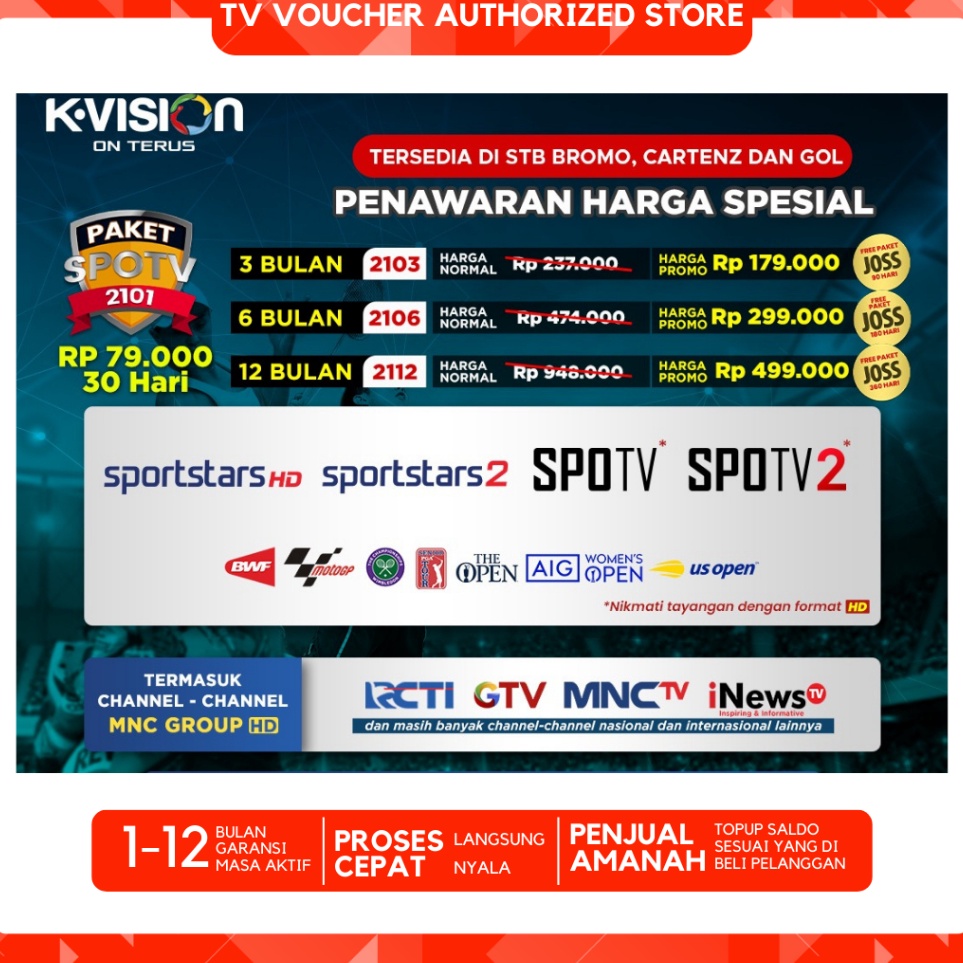 Kyr Paket SPOTV KVISION Kvision MotoGP Badminton