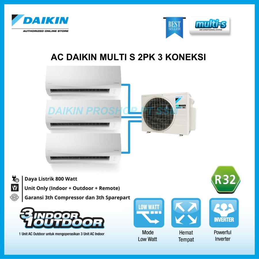 AC Daikin Multi S 3Koneksi Outdoor 2PK Type MKC50 (Indoor 1/2+1/2+1/2)